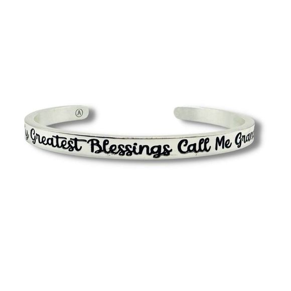 Alisa Michelle - Silver Cuff - My Greatest Blessings Call Me Grandma - NWT - Picture 1 of 2